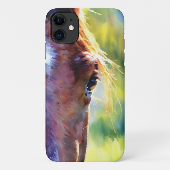 Horse Pretty Face Watercolor Style Art Phone Case (Back)