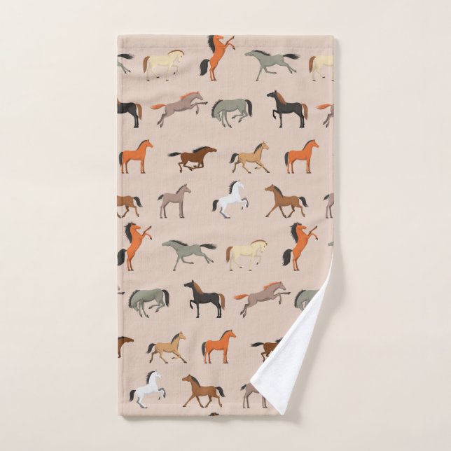 Horse Print Pattern, Boys Girls & Kids, Horse Gift Hand Towel (Hand Towel)