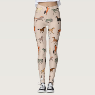Horse Print Pattern, Boys Girls & Kids, Horse Gift Leggings