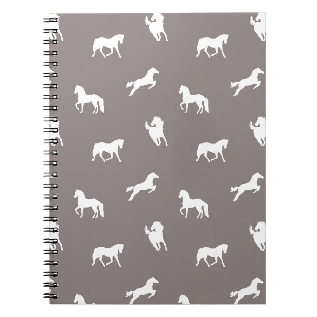 Horse Print Taupe Notebook (Front)