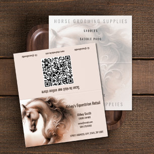 Horse QR Code Folded Business Card