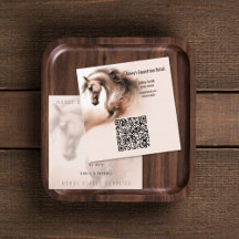 Horse QR Code Square Business Card