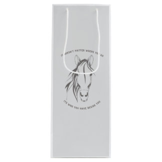 Horse quote  graphic wine bag
