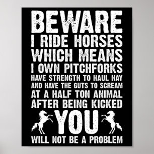 Horse Quote Horses Horseback Riding Equestrian Hor Poster