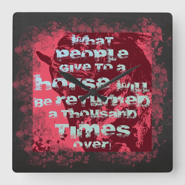 Horse Quote II - Wall Clock (Front)