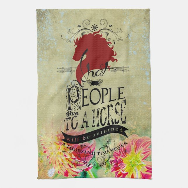 Horse Quote - Kitchen Towel (Vertical)