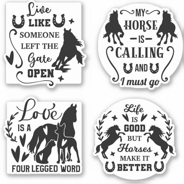 Horse quote sticker bundle  (Front)