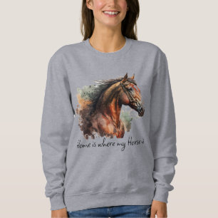 Horse Quote Watercolor Custom Photo Riding Sweatshirt