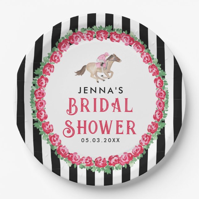Horse Race Derby Bridal Shower Paper Plate (Front)