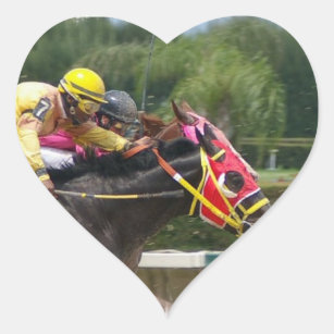 Horse Race Finish Heart Sticker