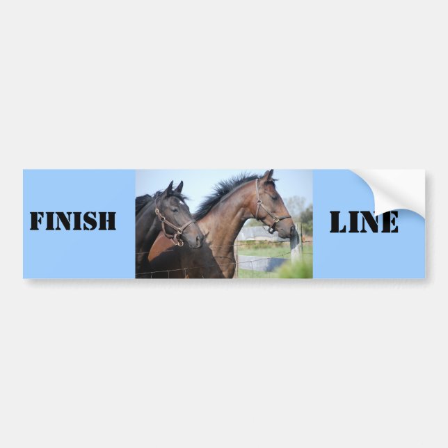 Horse Race Finish Line Bumper Sticker (Front)