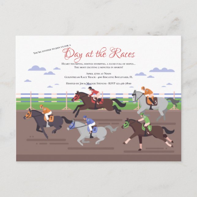 Horse Race Invitation Post Card (Front)