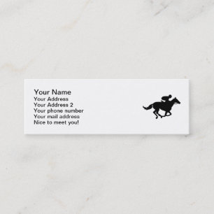 Horse race racing mini business card