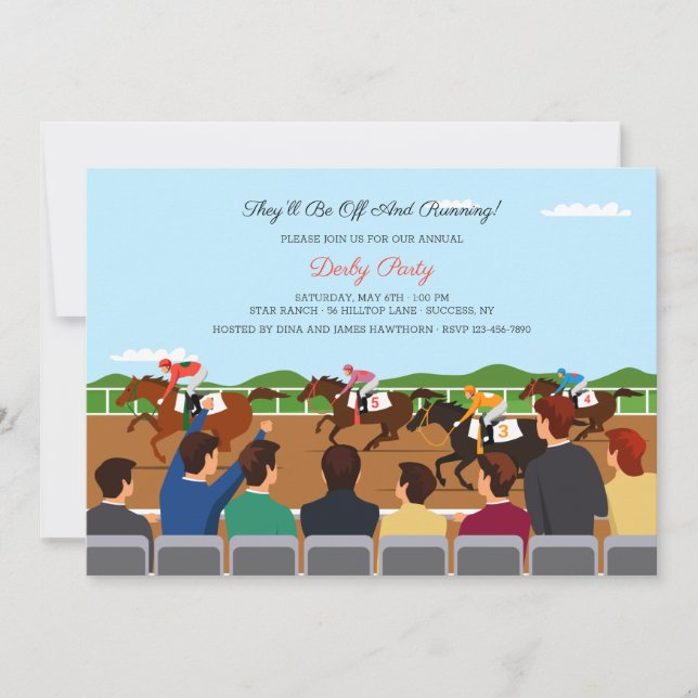 Horse Race Spectators Invitation (Front)