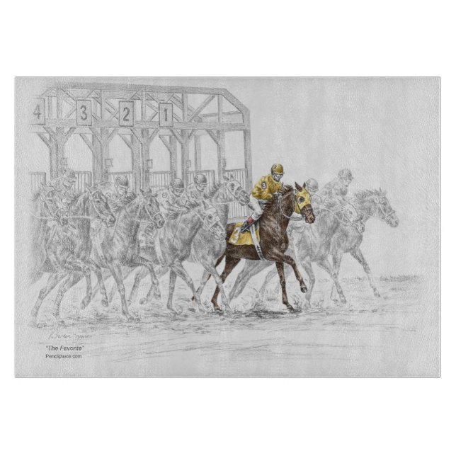 Horse Race Starting Gate Cutting Board (Front)