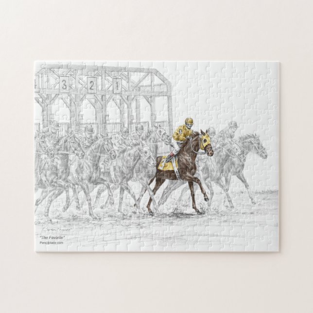 Horse Race Starting Gate Jigsaw Puzzle (Horizontal)