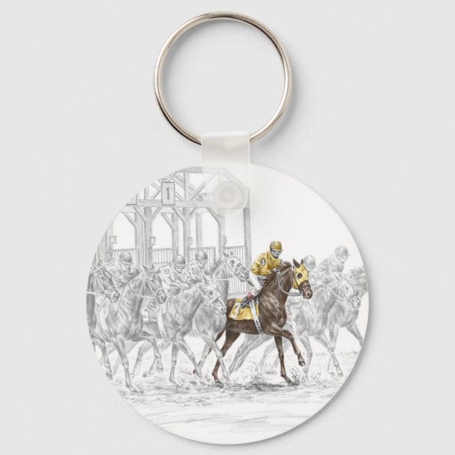 Horse Race Starting Gate Key Ring (Front)