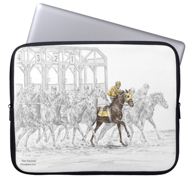 Horse Race Starting Gate Laptop Sleeve (Front)