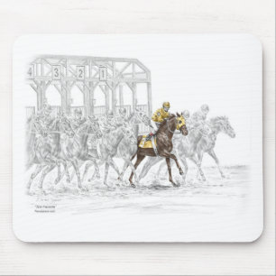 Horse Race Starting Gate Mouse Pad