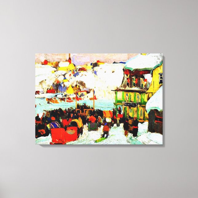 Horse Races in Winter by Clarence Gagnon Canvas Print (Front)