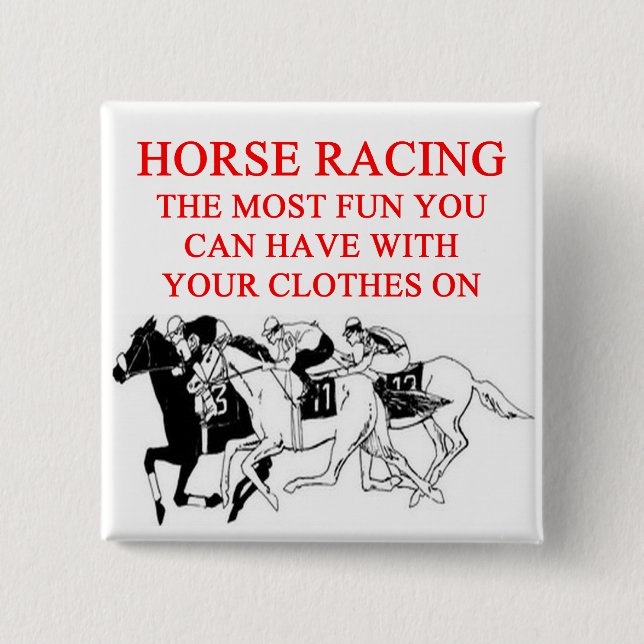 HORSE racing 15 Cm Square Badge (Front)