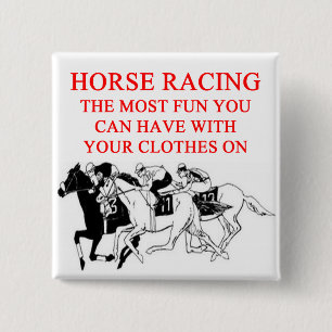 HORSE racing 15 Cm Square Badge
