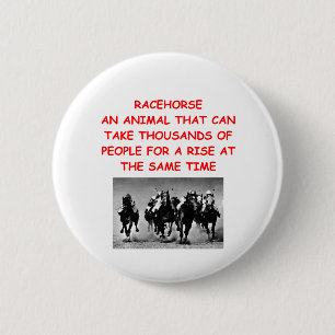 horse racing 6 cm round badge