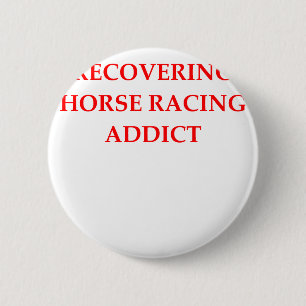 horse racing 6 cm round badge