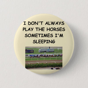 horse racing 6 cm round badge