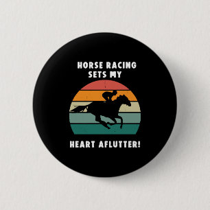 Horse Racing 6 Cm Round Badge