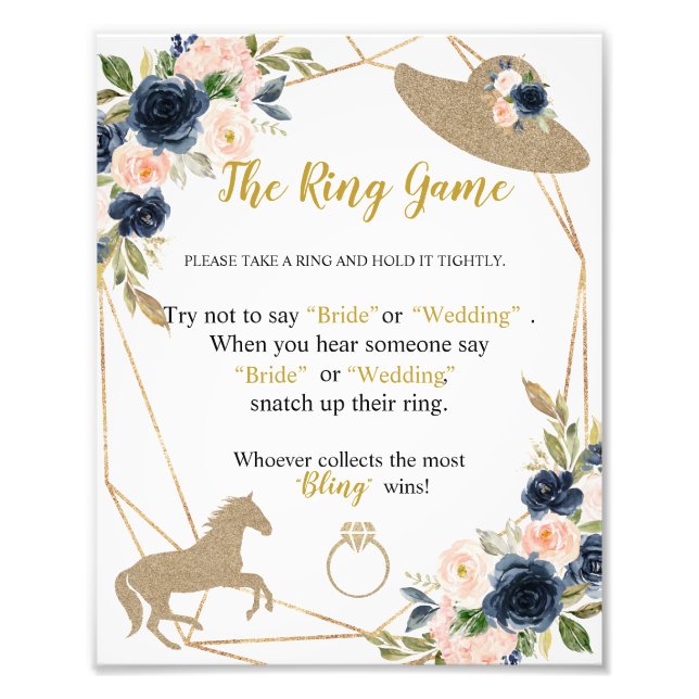 Horse Racing Bridal Shower Game Photo Print (Front)