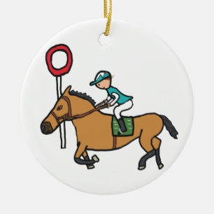 Horse Racing Ceramic Tree Decoration