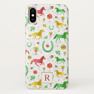 Horse Racing Derby Day Colourful Pattern + Case-Mate iPhone Case
