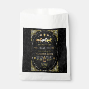 Horse Racing Derby Day Party Art Deco Black Gold Favour Bags