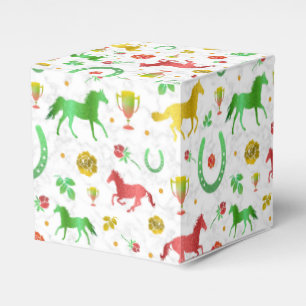 Horse Racing Derby Day Party Colourful Pattern Favour Box