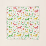 Horse Racing Derby Day Party Colourful Pattern Scarf<br><div class="desc">Celebrate your favourite horse racing derby with this gorgeous pattern. The repeating design is made in bright spring shades of green, gold, and red on a white / grey background with a slight marble effect. The ornate pattern includes horses, trophies, horseshoes, and roses. Contact FancyCelebration for changes. See the matching...</div>