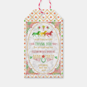 Horse Racing Derby Day Party Colourful Thank You Gift Tags