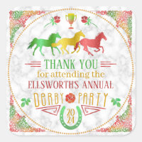 Horse Racing Derby Day Party Colourful Thank You