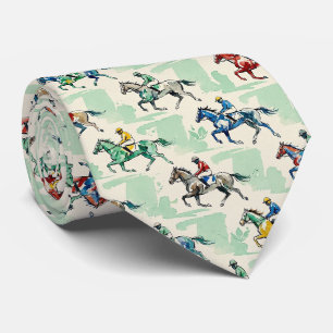 Horse Racing Faux Silk Prize Horse Gentleman's Tie