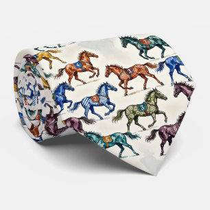 Horse Racing Faux Silk Prize Horse Gentleman's Tie