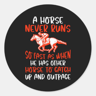 Horse Racing Horse Runs Fast Catch Outpace Classic Round Sticker
