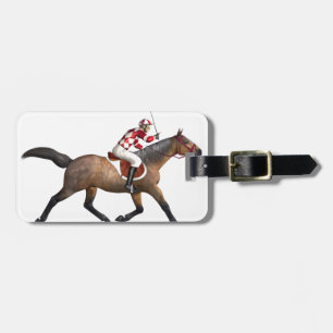 Horse Racing Jockey and Horse Luggage Tag