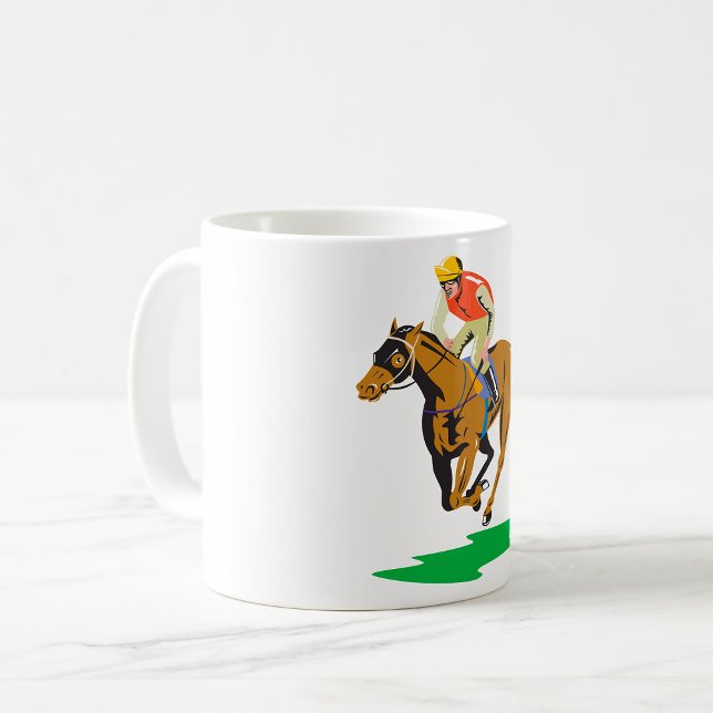 Horse Racing Jockey Galloping Coffee Mug (Creator Uploaded)