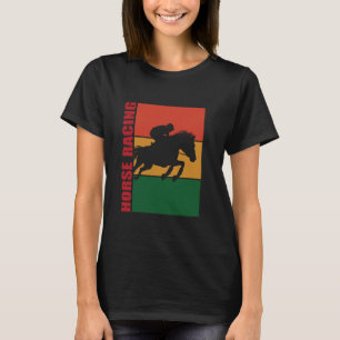 Horse Racing Jockey Galloping Horse Silhouette T-Shirt