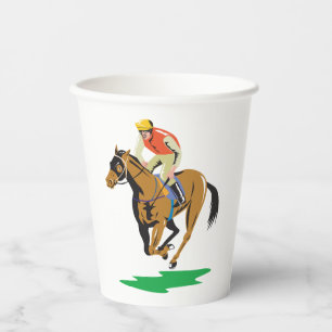 Horse Racing Jockey Galloping Paper Cups