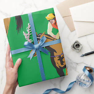 Horse Racing Jockey Galloping Wrapping Paper