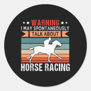 Horse Racing Jockey Horseback Riding Barrel Racer Classic Round Sticker