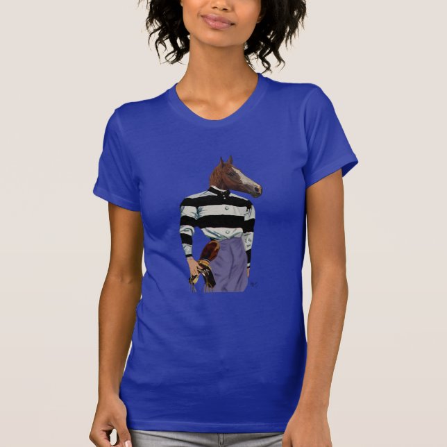Horse Racing Jockey Portrait T-Shirt (Front)