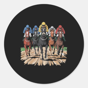 Horse Racing Jockey Racer Der  Classic Round Sticker
