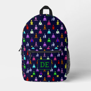 Horse Racing Jockey Silks Monogram Printed Backpack